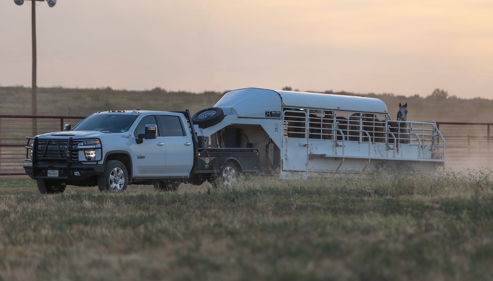 Truck and trailer on the Pitchfork ranch. Photo by Tammy Sronce