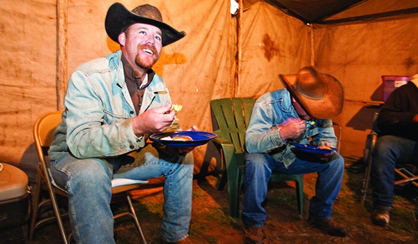 Justin Hensley was among the cowboys who showed up to eat our meals.