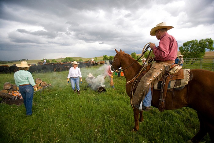 John Welch at branding in Montana.