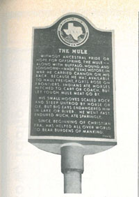 A historical marker in honor of the mule.
