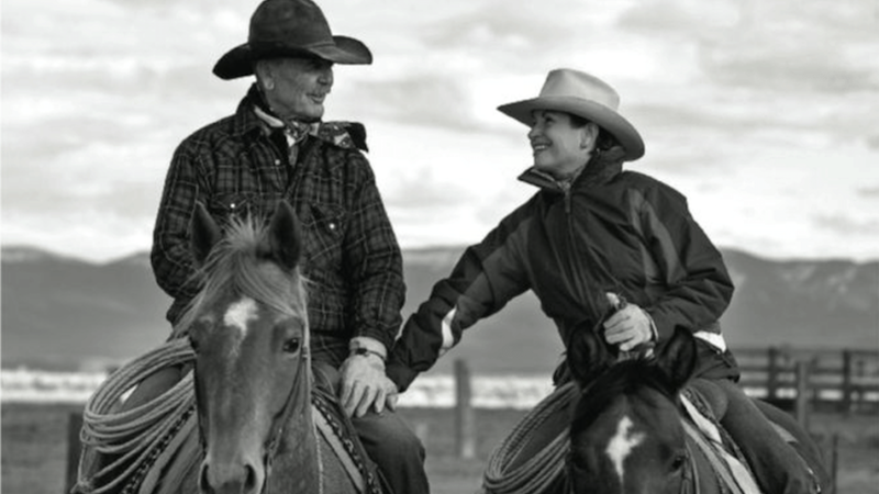 Jerry Chapin horseback with his wife