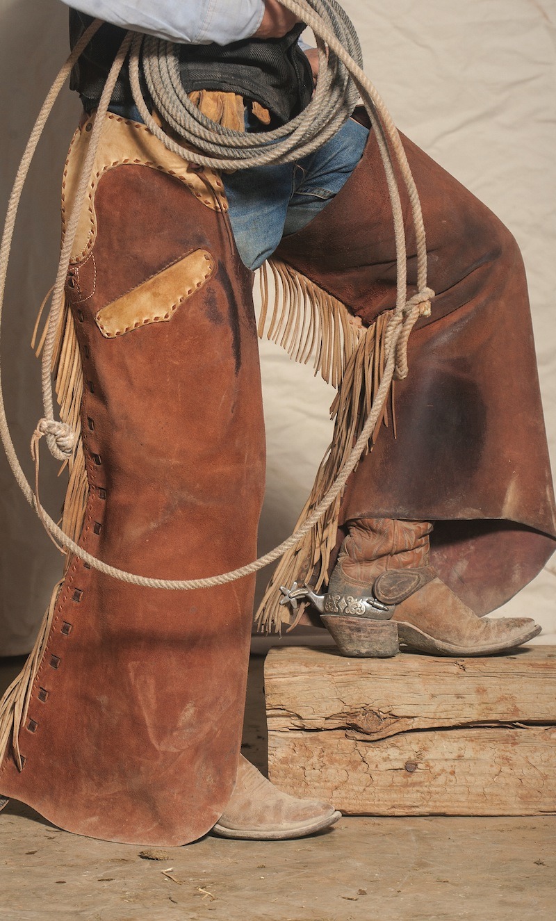 cowpuncher with chaps on
