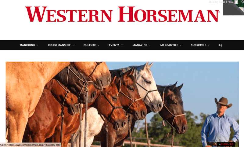 Western Horseman website homepage
