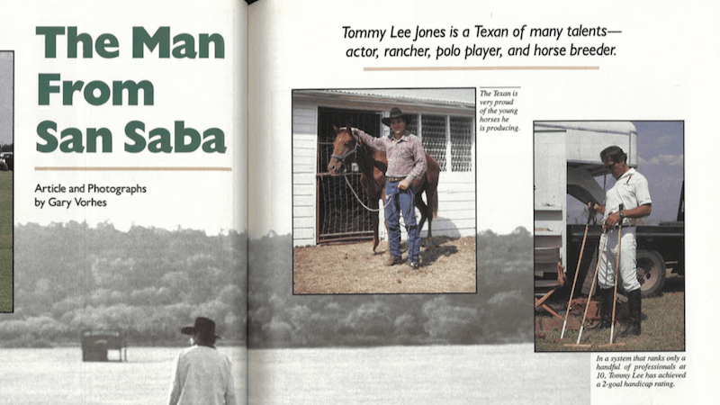Tommy Lee Jones article from Western Horseman