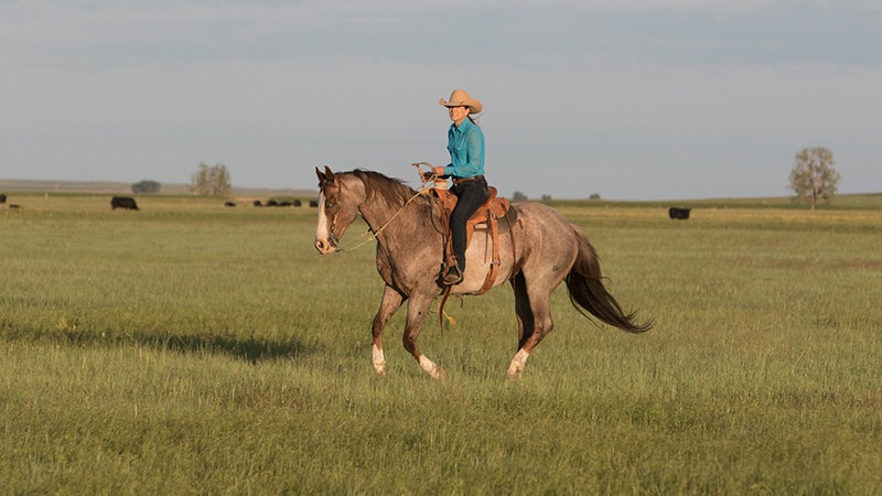 Tammy Pate riding in her lady Wade saddle