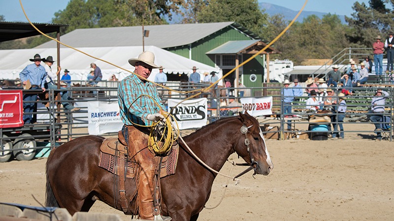 Buck Brannaman throwing a loop at the vaquero roping