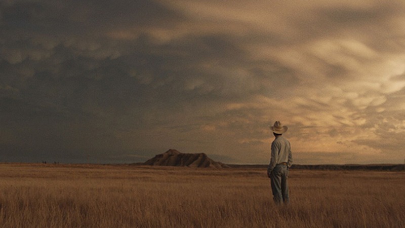cowboy standing in the rider movie