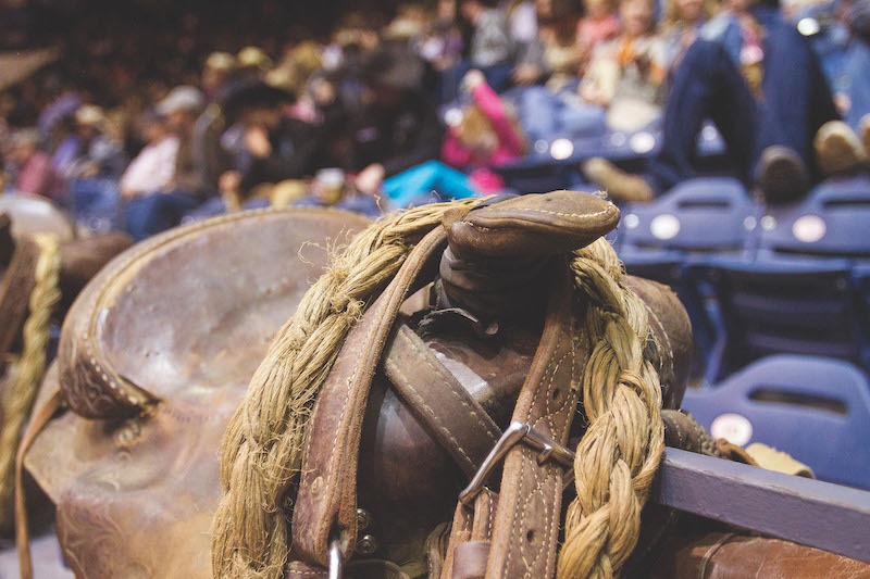 Ranch bronc riding saddle