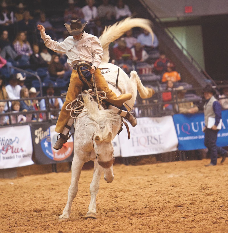 Stoney Jones on a ranch bronc 