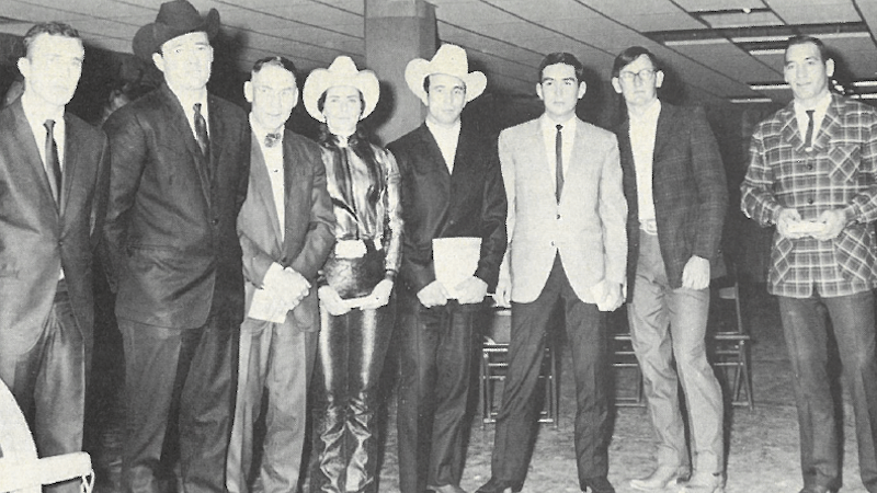 winners of the 1967 National Finals Rodeo standing together