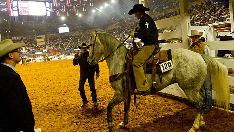 TJ Roberts and his ranch gelding at Fort Worth