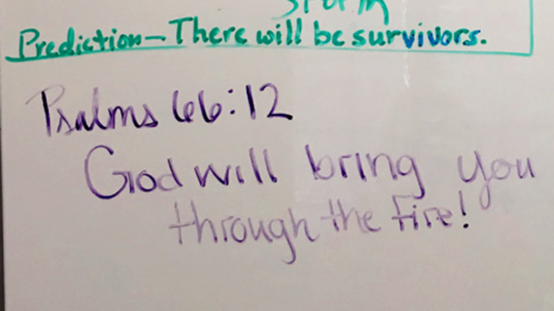 Psalms 66:12 bible verse on whiteboard