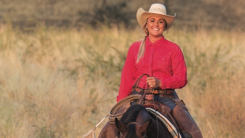 Nicole Courtney Smith riding on horse
