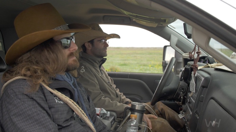 Dale Brisby sitting in the pickup with Parke Greeson explaining what every horse trainer needs