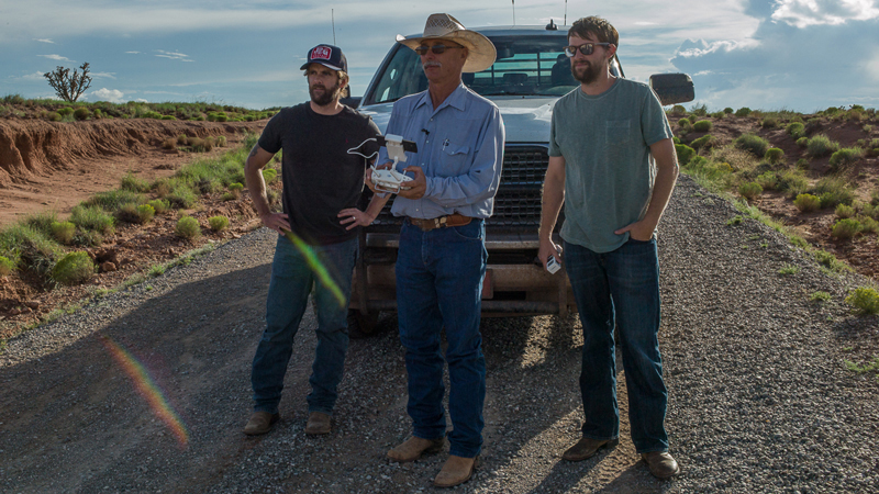 Filmmaker John Langmore with drones to video cattle and cowboys