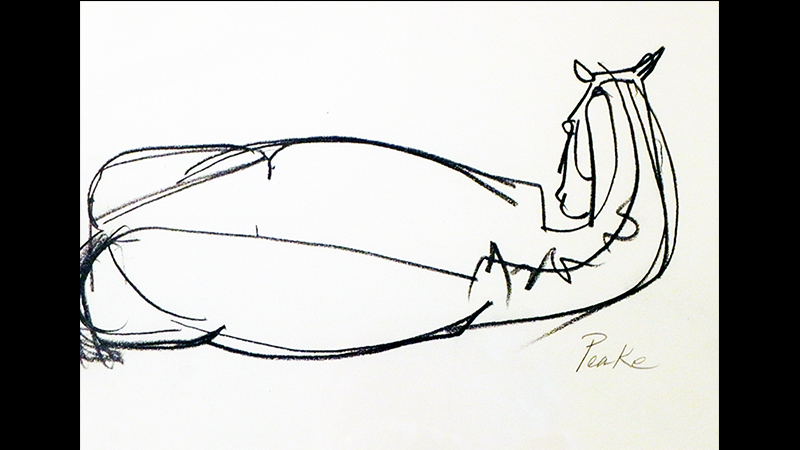 Channing Peak's illustration of mare and foal