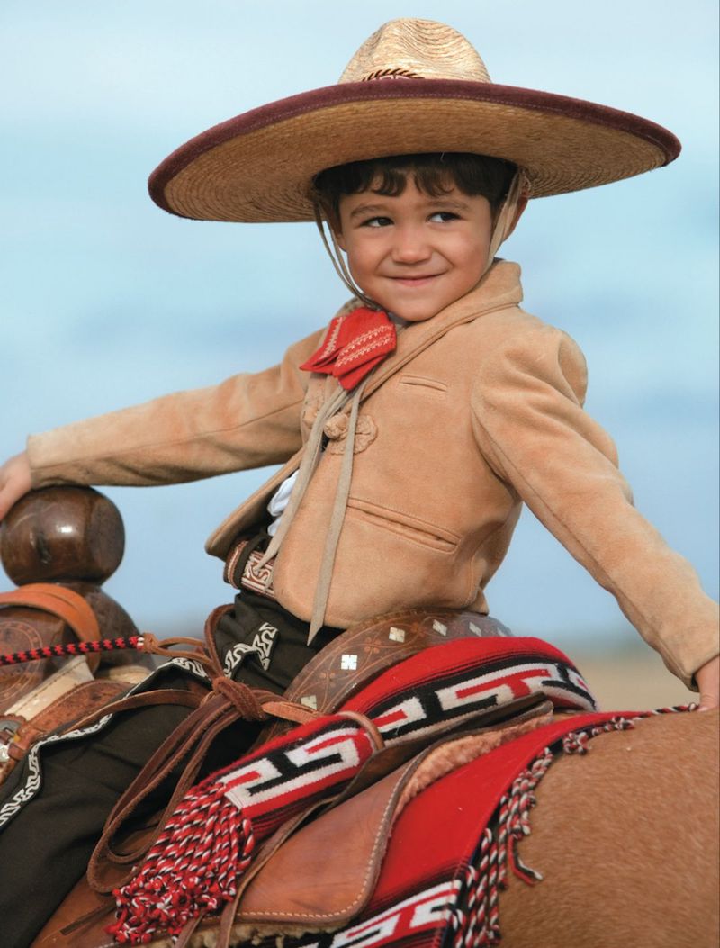 Nicolas Diaz three years old riding a horse