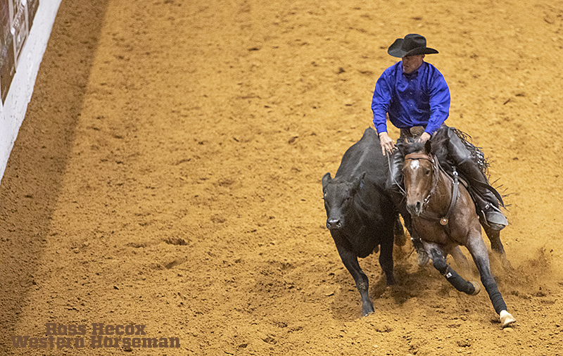 Reined cow horse trainer Lance Johnston and Here Comes the Boon won the 2019 Snaffle Bit Futurity.