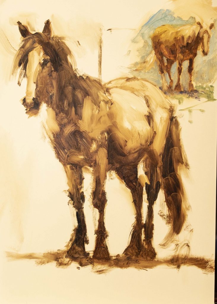 A horse study painted by Jim Rey.