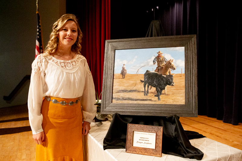 Reagan Stephens won the Western Horseman and Cowboy Artists of America Youth Art Contest