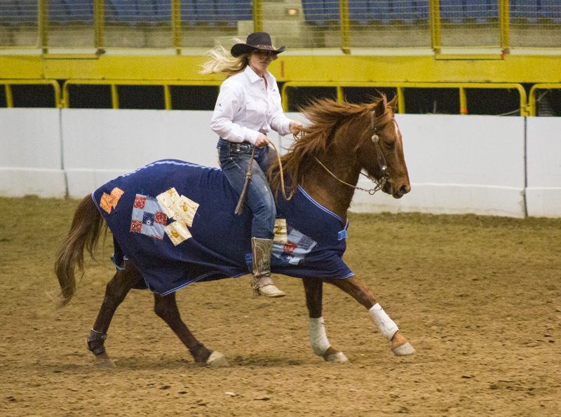 Rebecca Johnson and her adopted mare, Minnie Moo, won the open division at the 2019 Battle on the Rockies competition for adopted horses held in Denver, Colorado.