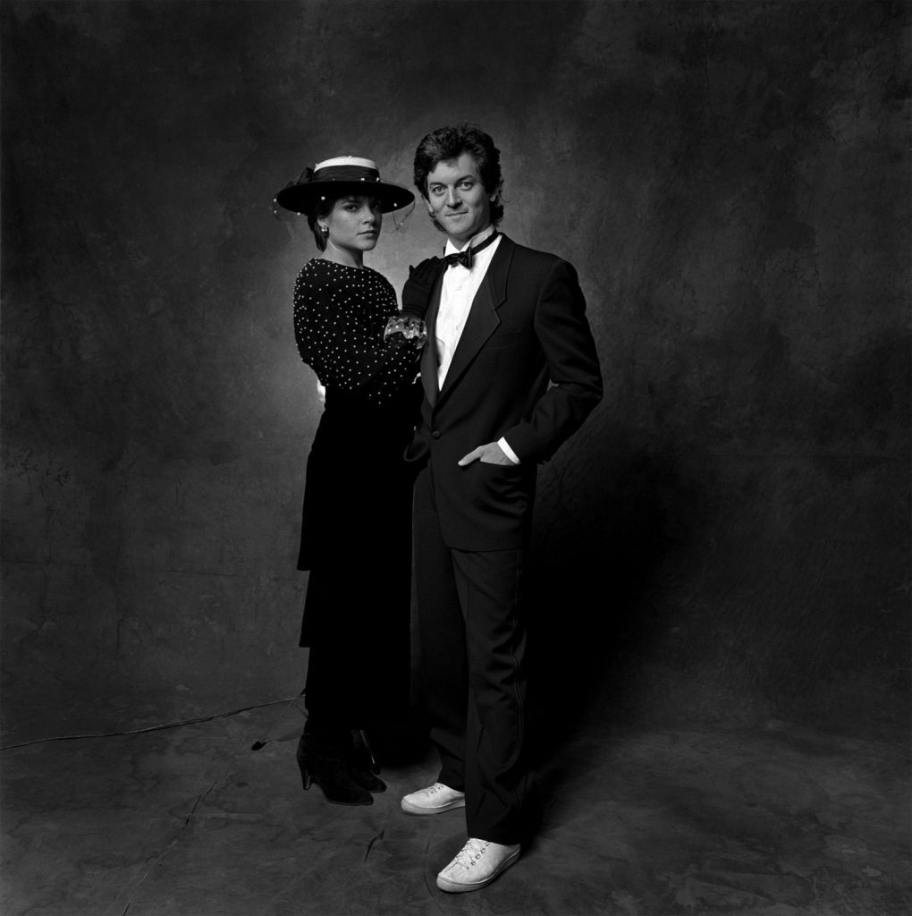 Rosie Cash and then-husband Rodney Crowell post for Jim McGuire