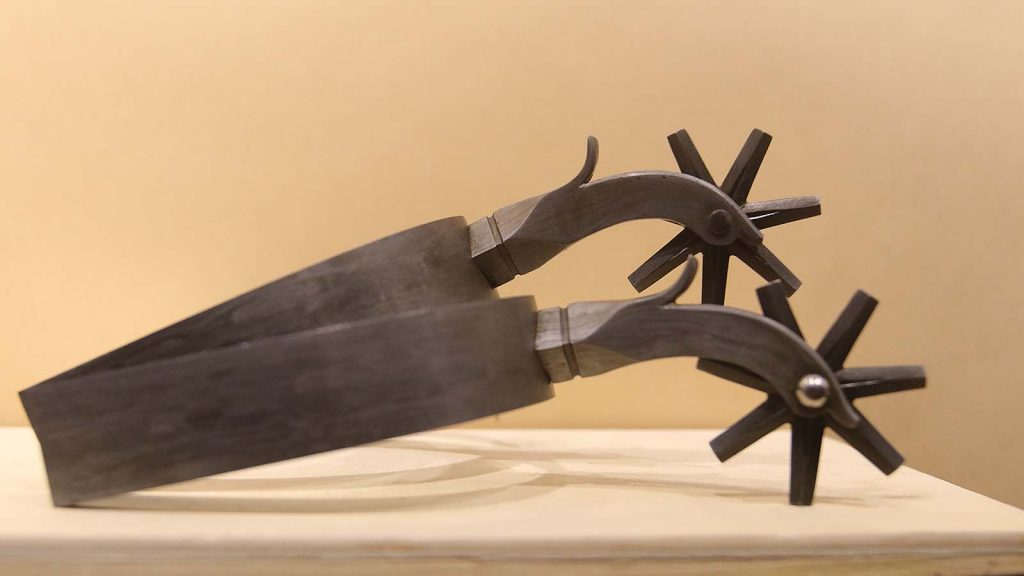David Harshberger is building a pair of Californio-style spurs.