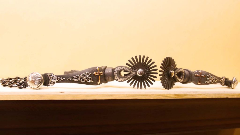 Matthew Turner made these spurs for the TCAA Emerging Artists Competition and won first place.