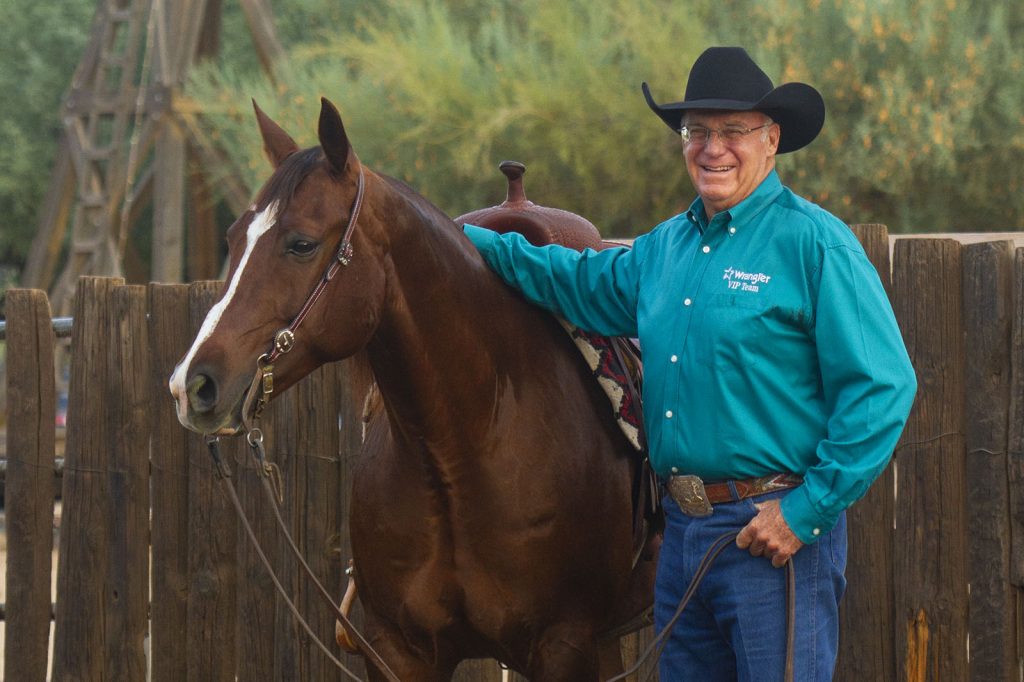 Al Dunning trains out of Arizona on his Almost Ranch.