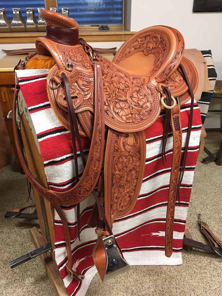 Saddlemakers build custom saddles.