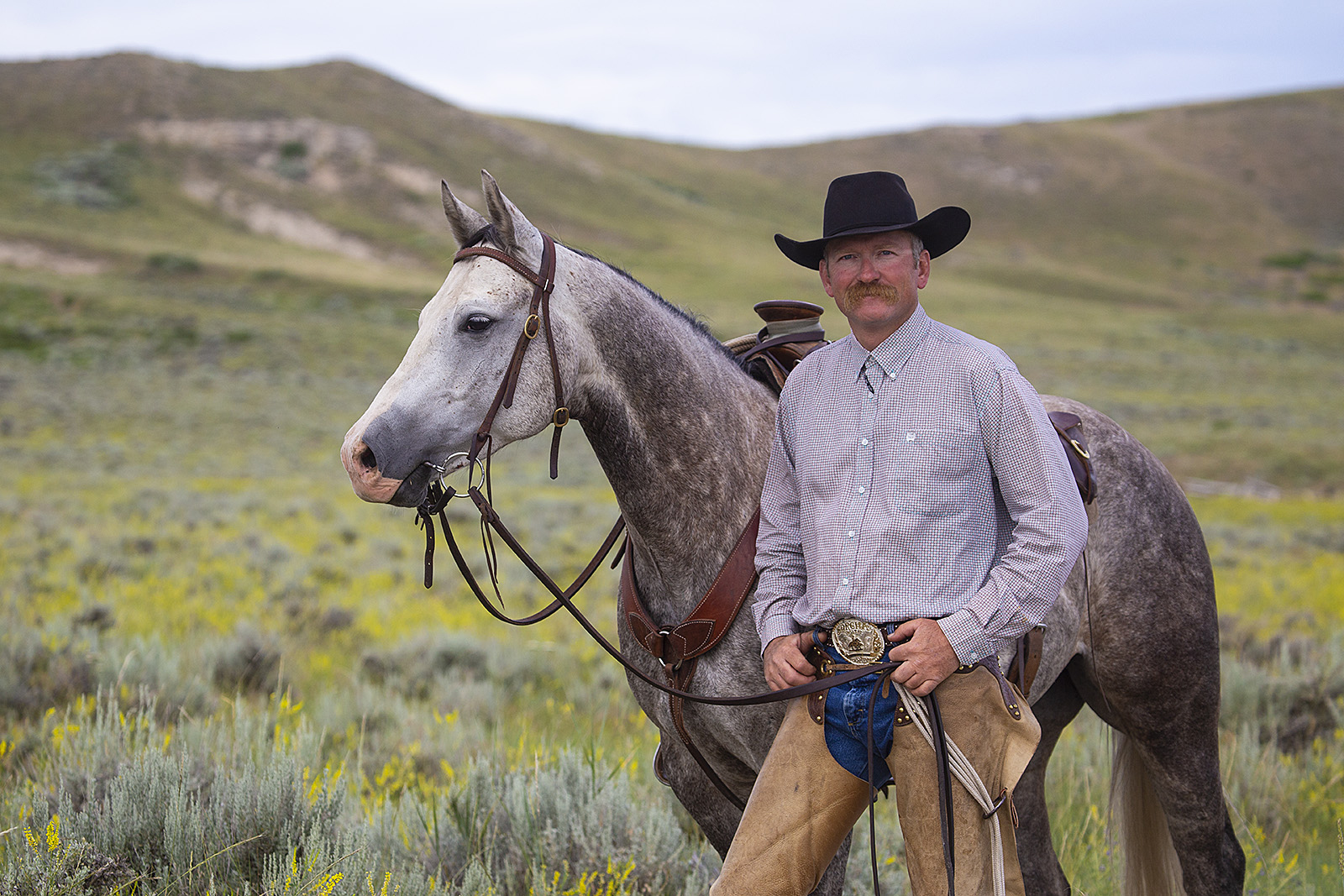 Kevin Meyer standing with horse