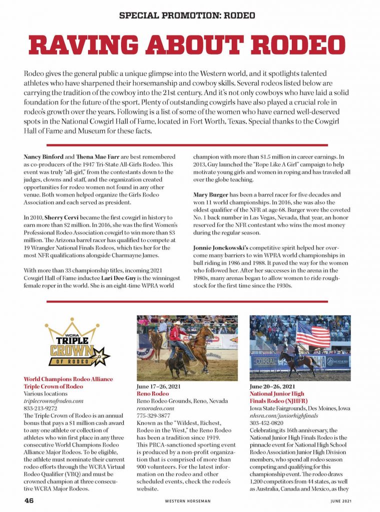 Read about the Special Promotion Rodeo section.