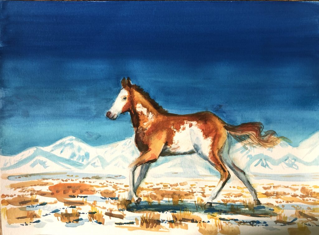 Happy, Free Western Horse won the 8 and under age division in the Western Horseman Youth Art Contest