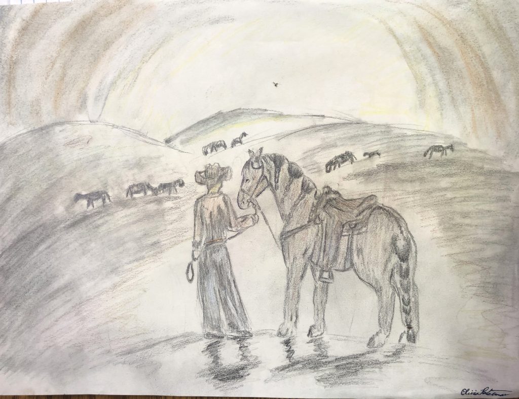 No Title, by Olivia Peterman, in the Western Horseman Youth Art Contest