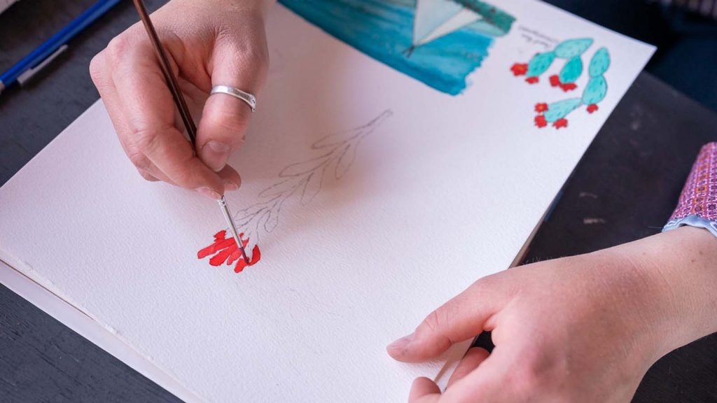 Leann Ashurst paints in watercolor