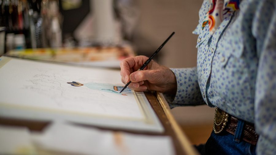 Valerie Coe paints in watercolor