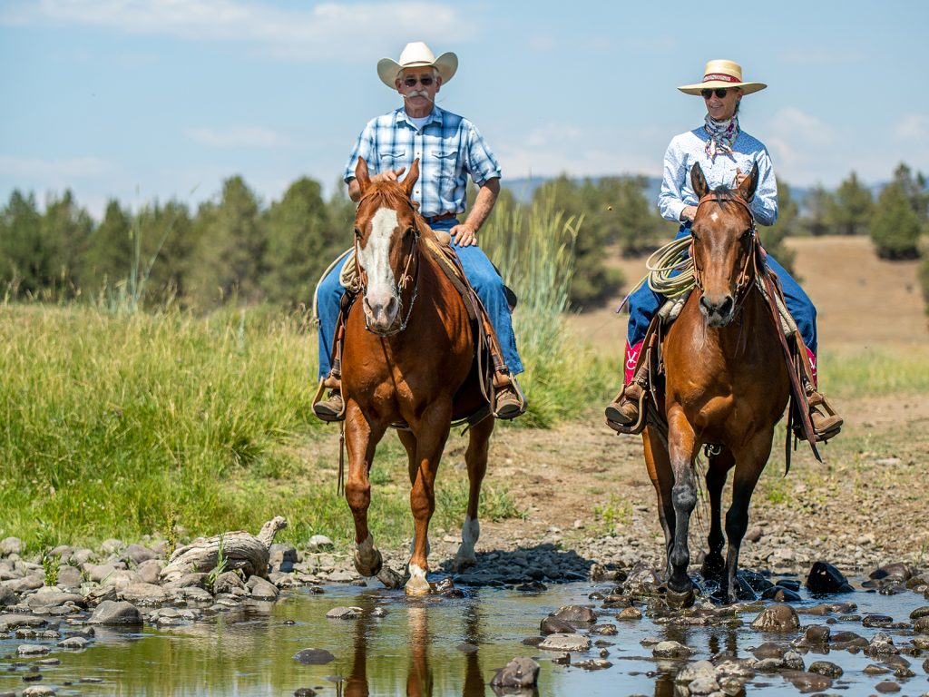 Valerie Coe and her husband Ned riding and ranch in Northern California