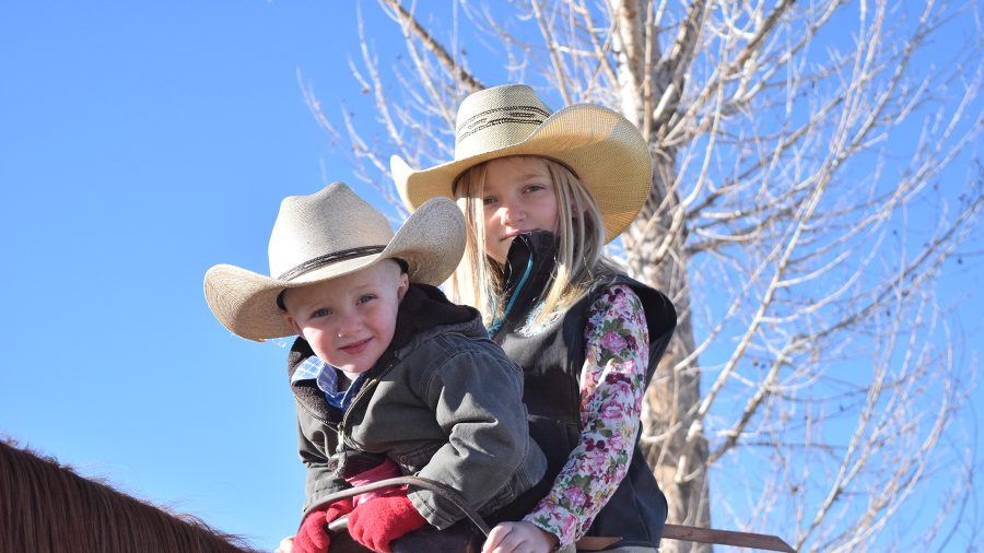 Young cowgirl, Grace Young rides on the ranch