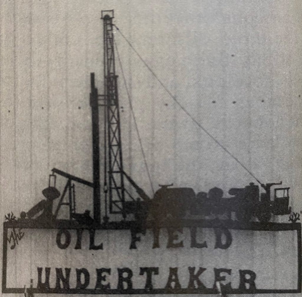 Tex Welch's metal art for an oil field company.