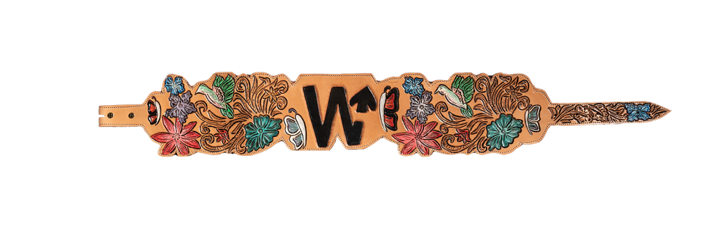 Custom tooled leather belt