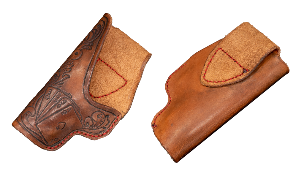 Tooled leather holster for the 2022 Western Lifestyle Trade Craft Showcase.