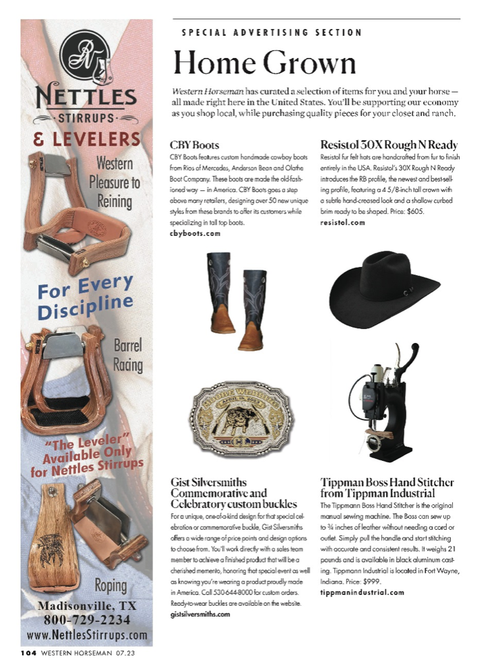 Western Horseman has curated a selection of items for you and your horse — all made right here in the United States. 