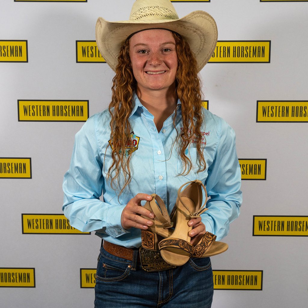 Sadie Rempel with her tooled heels.