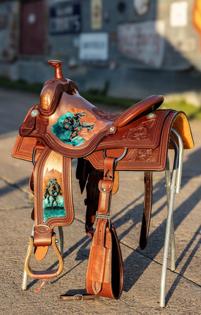 Pulling craftsmanship from multiple artists, Circle Y Saddles and artist Danielle Powers created a Western saddle that honors the horsewoman. 