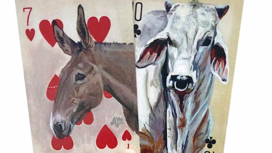 Andrea Murphy showcases not only her exceptional talent but also her unique choice of canvas: the humble deck of playing cards.