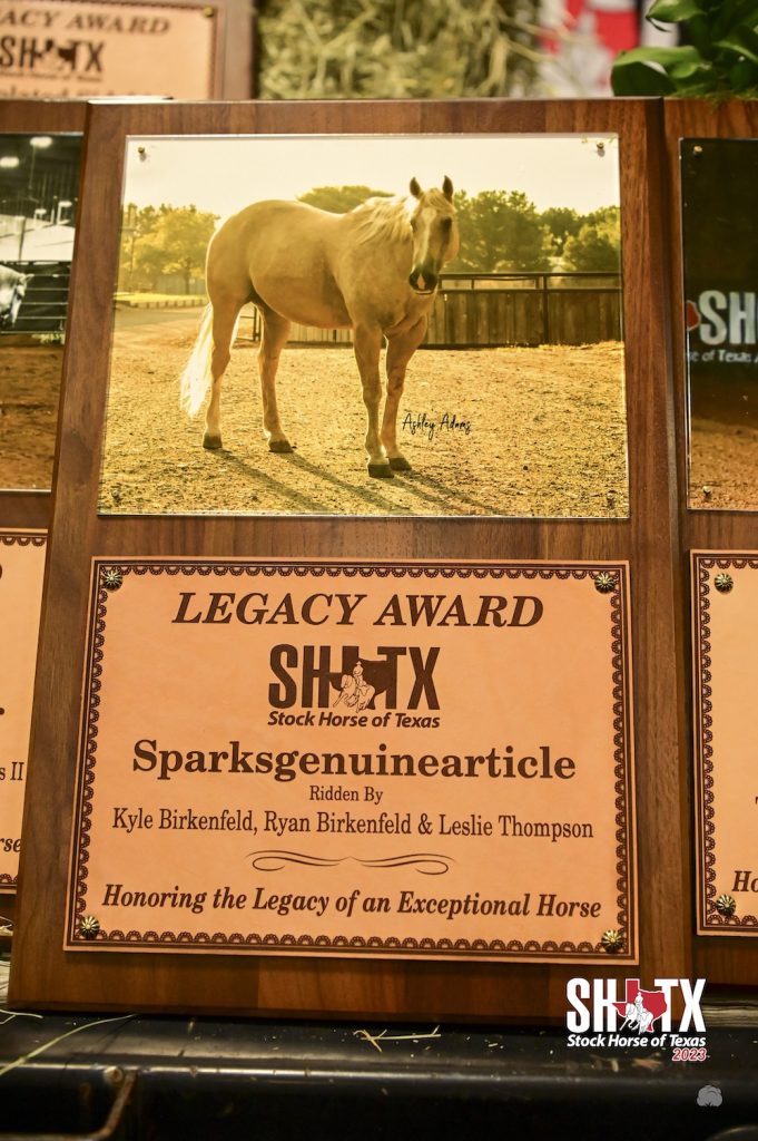 For horses handed down from rider to rider in Stock Horse of Texas, their Legacy Horse Award honor is icing on a career of competition.