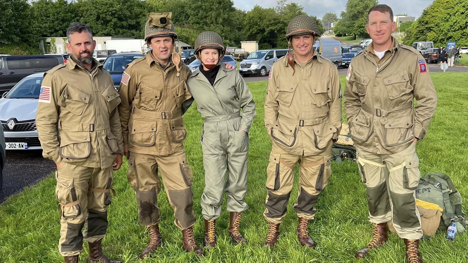 From left, Kyle Noyce, Chris Dawson, Sarah Dawson, Mark Nutsch, and Taylor Gillespie in France. Courtesy of Sarah Dawson