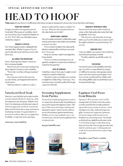 opening page of the special advertising section of the october  isssue of Western Horseman