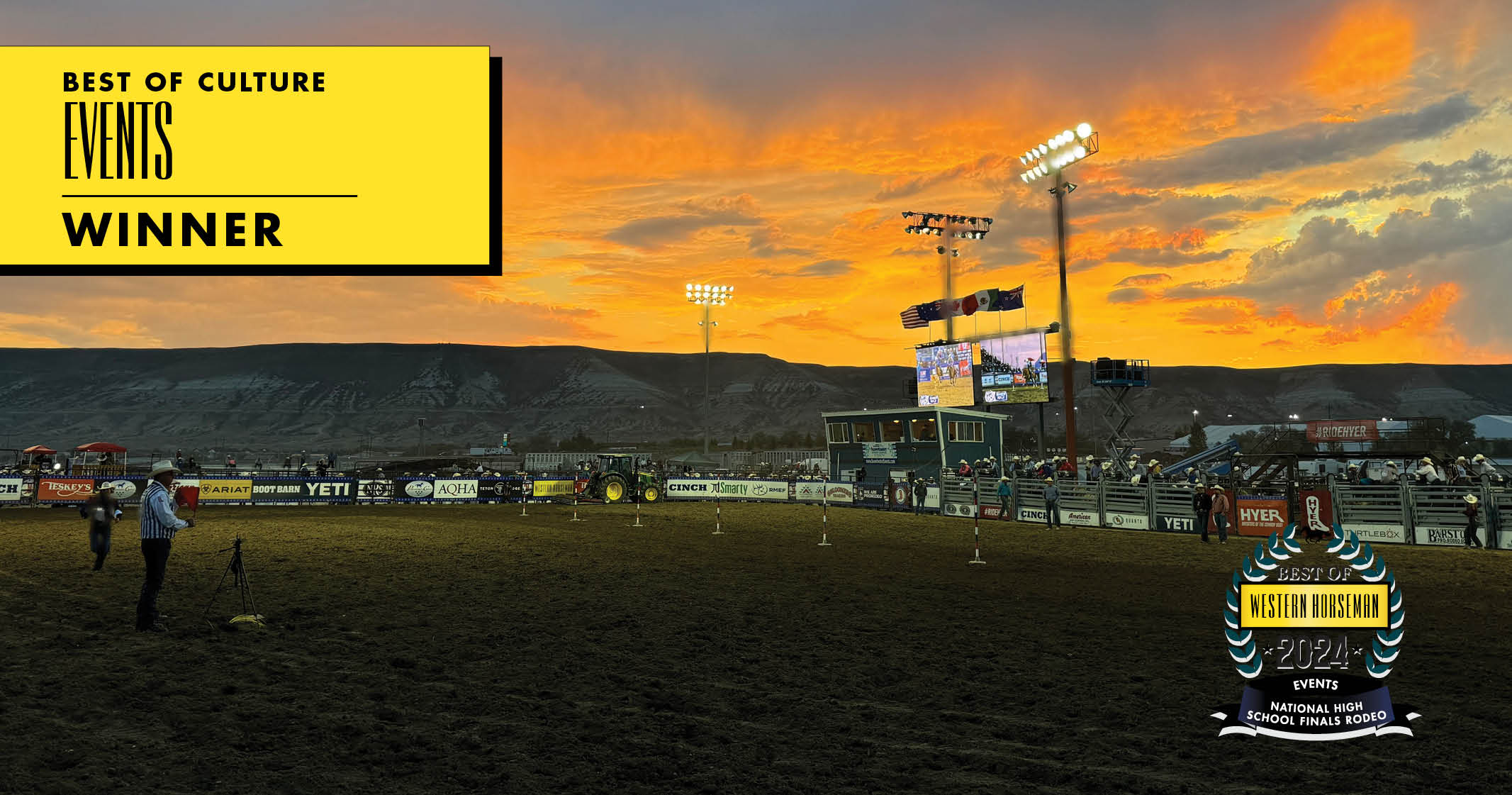 photo of the sunset at the 2024 National High School Finals Rodeo