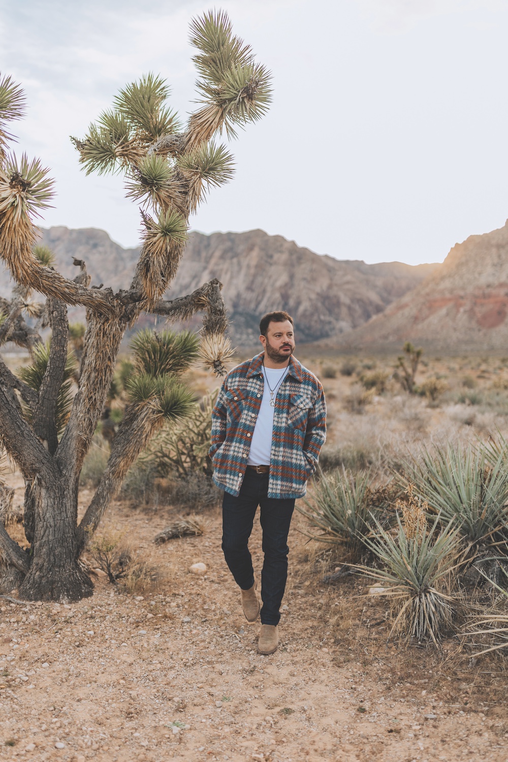 Wade Bowen walking in the desert